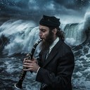 intense klezmer melody with fast, aggressive percussion rhythm