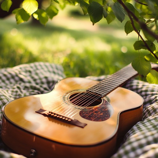 This alternative description focuses more on the symphony of natural and human sounds that you might hear at a family picnic, blending muted conversations with children’s laughter and the surrounding nature. The music emphasizes the orchestration of everyday sounds turned into a rhythmic, melodic experience. The acoustic guitar remains a central element but is now enhanced with subtle background harmonies to deepen the feeling of being part of a larger, harmonious set piece.