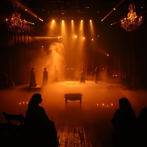 Experience an otherworldly cabaret show where spectral figures dance to the haunting strains of dark piano melodies under flickering candlelight. The music tells tales of sorrow, secrets, and the supernatural, each note steeped in a spectral aura.