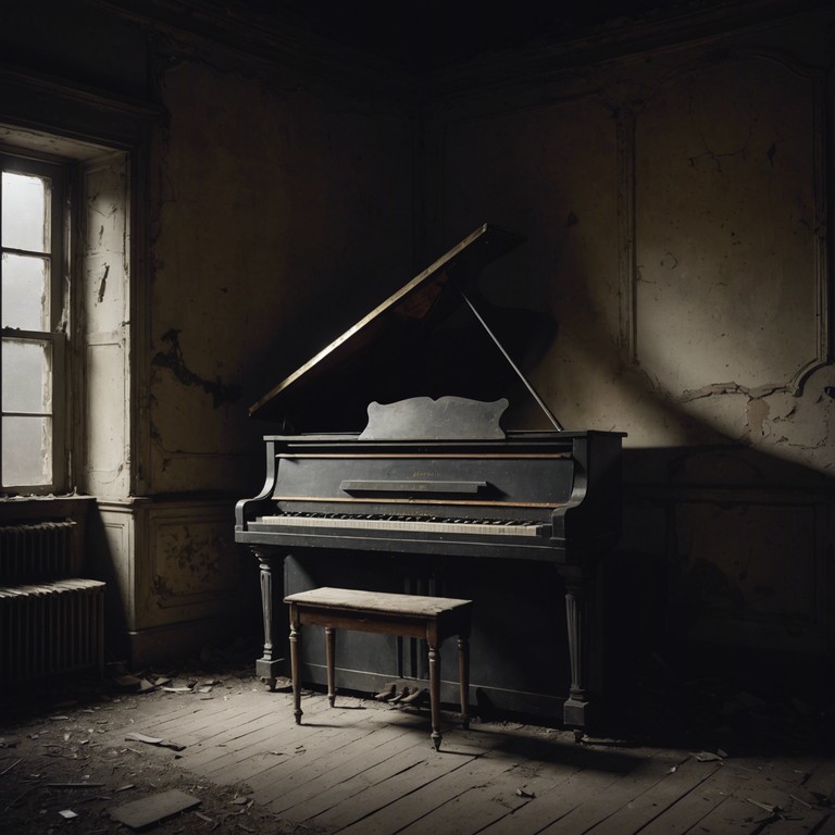 Imagine a vintage, moon drenched cabaret where haunting piano tunes swirl around, echoing through curtains of velvety darkness, inviting the night's hidden tales to unfold. Each chord strikes a blend of fear and excitement, as if something, or someone, might emerge from the shadows to join the silent reverie.