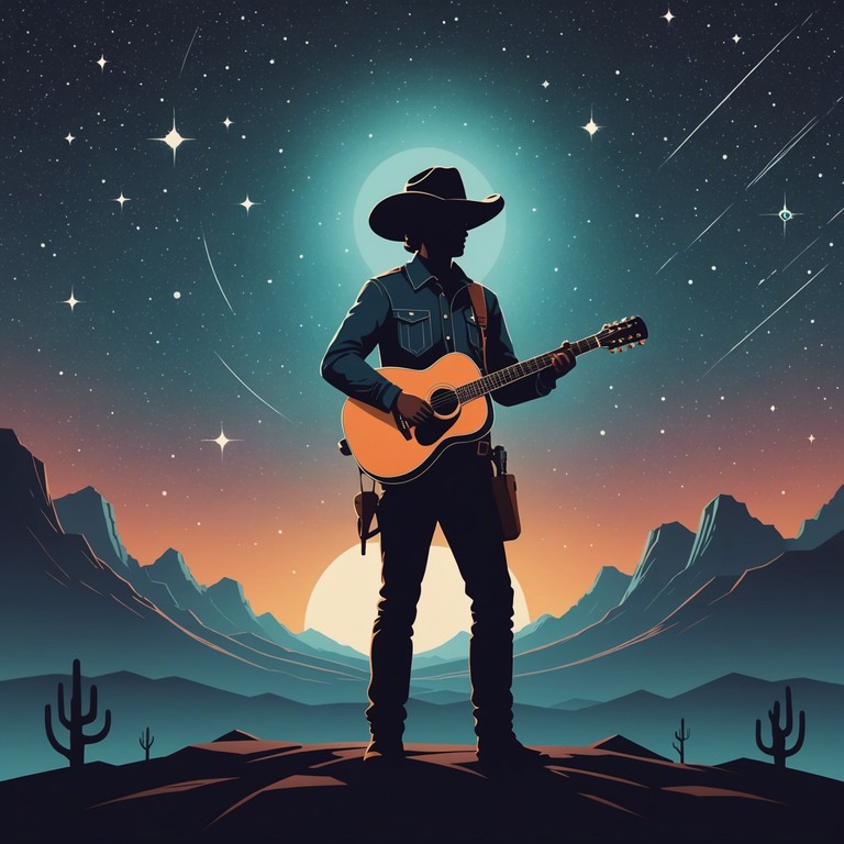 Imagine a soundscape where the old wild west meets a cybernetic future. With classic country guitar riffs intertwined with futuristic synth lines, this track represents the journey of space bound cowboys exploring new frontiers. The instrumental stirs a sense of adventure and nostalgia while pushing the boundaries of what country music can encapsulate