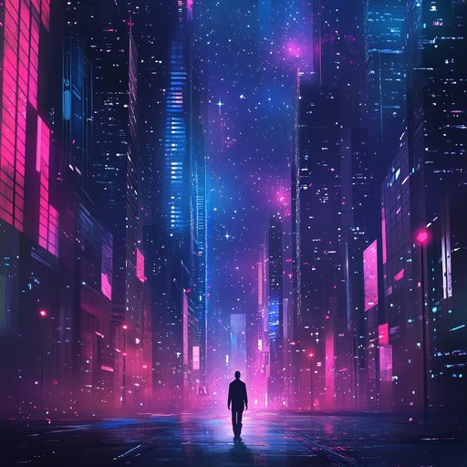 Immerse yourself in a dreamlike synthwave experience that captures the essence of drifting through vibrant neon lit cityscapes in the depths of the night. Lush synthesizers and pulsating rhythms evoke feelings of nostalgia and wonder.