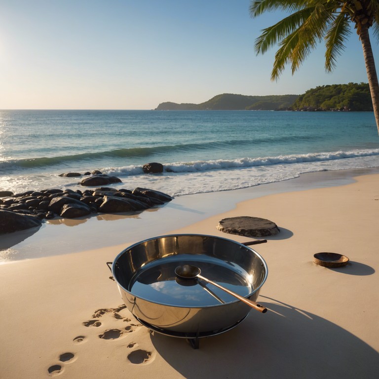 The track offers a musical escape to a serene beach where every note played on a steelpan adds to the feeling of beginning anew under the warm morning sun. The music is a beautiful merge of nature's calm and reggae's energetic pulse.