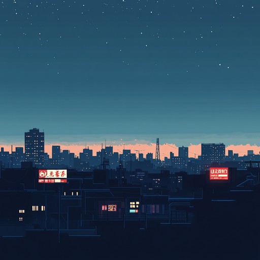 A gentle instrumental jpop piece with mellow tones and ambient textures that encapsulate the feeling of peaceful solitude amidst the bustling city.