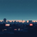 a soothing instrumental jpop track reflecting on urban solitude