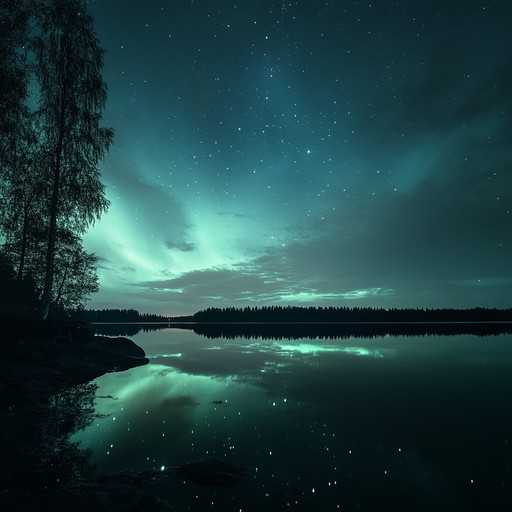 The track draws inspiration from the peaceful, magical nights of the finnish landscape, combining soothing piano textures with ethereal synths to create a serene, introspective atmosphere.