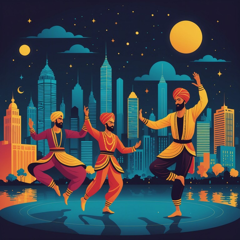 This track bridges the gap between traditional bhangra rhythms and contemporary dance music elements, offering a nostalgic yet fresh vibe. The use of traditional instruments like the dhol mixes with electronic beats to create a danceable, uplifting atmosphere. Ideal for those who enjoy a touch of nostalgia with their modern tunes.