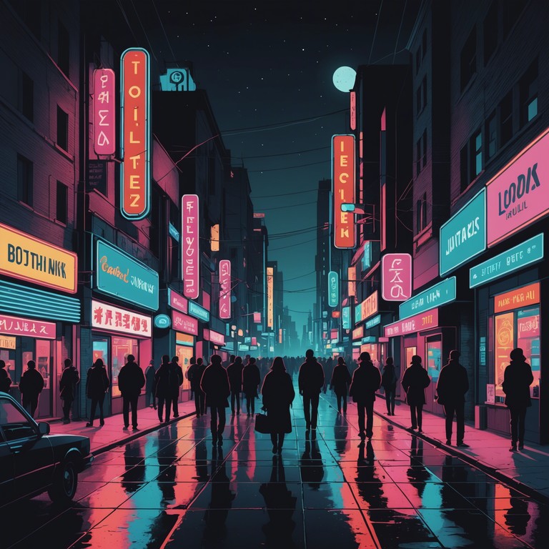 This track embodies the essence of a nostalgic night out with its vibrant fusion of classic uk jack swing elements and modern rhythmic pulses, featuring rich, layered synths that evoke the lively, neon lit streets of a bustling cityscape.