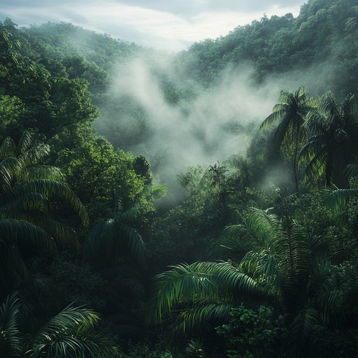 A calming and tranquil fusion, inspired by the sounds of a tropical rainforest, merged with soft, ethereal melodies created using gentle instruments. This composition creates a soothing atmosphere, perfect for relaxation or meditation.