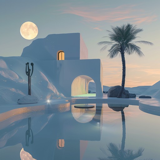 Imagine yourself wandering through a tranquil desert oasis under the gentle glow of the moon. The soothing sounds of a hang drum and ethereal pads create a mesmerizing atmosphere, while a deep, pulsating bassline and subtle percussion keep a slow, steady rhythm. The track ebbs and flows like the shifting sands, with layers of shimmering synths and delicate melodies that evoke a sense of wonder and introspection. Close your eyes and let this enchanting soundscape transport you to a place of deep relaxation and inner peace.