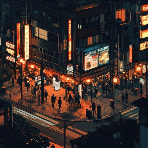 Inspired by the vibrant nightlife of tokyo, this track encapsulates the essence of bustling city life set against a futuristic backdrop. The composition merges traditional japanese instrumental tones with modern electronic beats, creating a rich, layered experience that reflects both the history and the hyper modern aspects of tokyo.