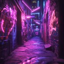 a confident and assertive cyberpunk instrumental track.