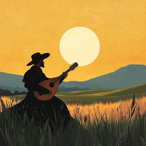 An instrumental piece inspired by medieval troubadour music, featuring soothing lute melodies that transport the listener to peaceful meadows at sunset.