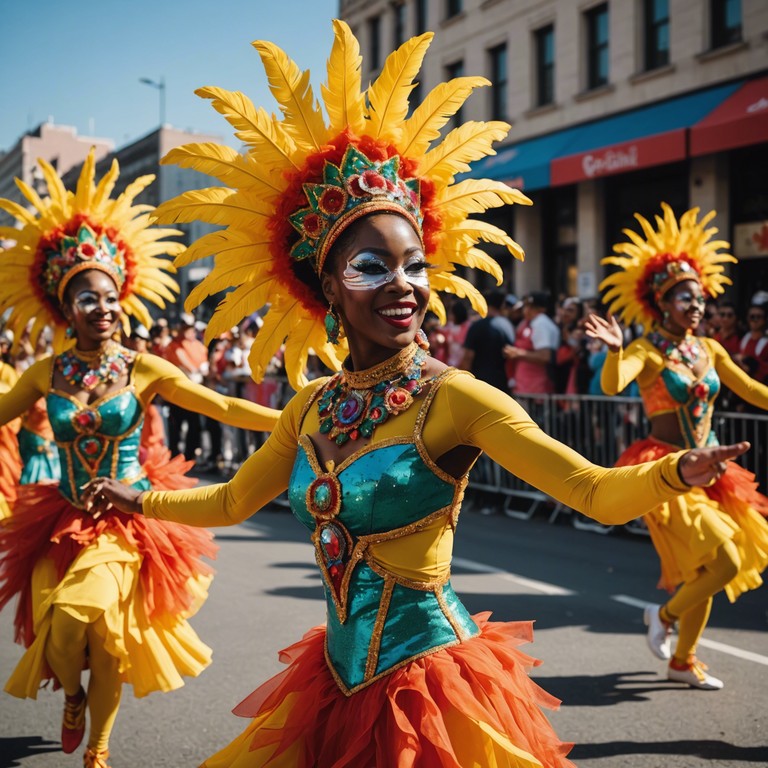 This piece serves as your musical passport to the heart of brazilian festivity, brimming with explosive samba rhythms that carry the listener through waves of delightful chaos typical of rio's grandest party.