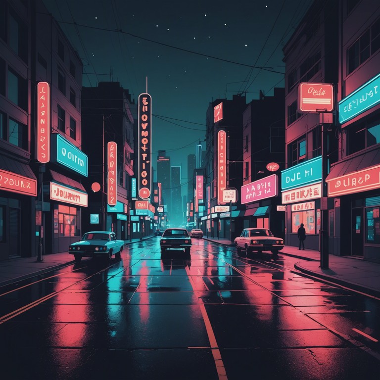 This track captures the essence of nocturnal urban exploration with a hypnotic rhythm that invokes images of illuminated skyscrapers and desolate city streets bathed in neon lights. The subtle yet captivating arrangement of rhythmic synths creates a dreamlike ambiance perfect for late night escapades.