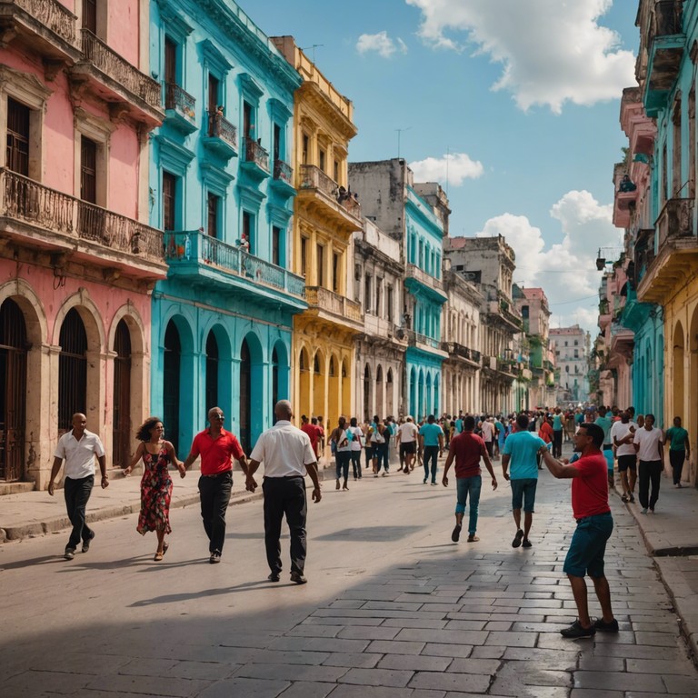 Imagine walking through vibrant streets of old havana, where the sun brightens colorful facades and rumba rhythms fill the air, inviting everyone to dance with joy. Locals clap along, creating an atmosphere of a perpetual festival where every day feels like a celebration of life’s sempiternal vivacity.