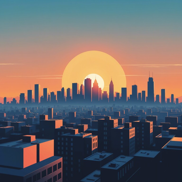 This track embodies the bustling vibe of a sunrise in a metropolitan city. The piece starts with subtle ambient sounds that gradually morph into fast paced drum and bass rhythms, painting a picture of the city waking up from its slumber. Stimulating bass lines and intricate drum patterns give a sense of movement and excitement, perfect for morning motivation or a high energy workout.