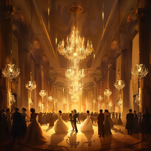 Imagine a summer evening where the ballroom is filled with the elegance of swirling dresses and flowing melodies. This waltz captures the joy and sophistication of such an event with its lively tempo and graceful violin lead.