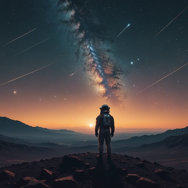 This track features deep, rolling basslines and sweeping synth arpeggios, creating an atmosphere of mysterious intrigue under a star covered sky. The progression maintains an equal blend of calm and suspense, ideal for night time or space themed visuals.