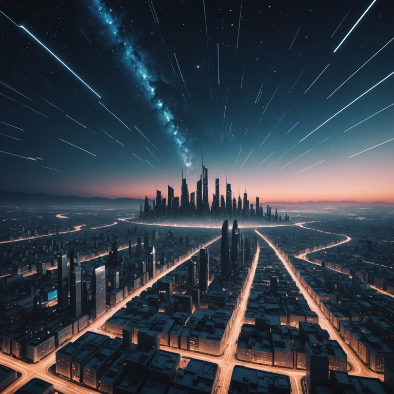 A composition that captures the spirit of a retrowave adventure, where the synth leads the listener through corridors of time, blending visions of future cities with echoes of a past that never was. The track pulsates with a life of its own, driven by a crescendo that paints an audiovisual of soaring skyscrapers and endless possibilities.