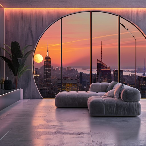 Step into a chic, high rise lounge overlooking the city's vibrant sunset. This instrumental track fuses modern jazz with urban electronic elements, featuring smooth saxophone melodies, soft percussive touches, and layered synths, crafting a perfect backdrop for a contemporary lounge experience.