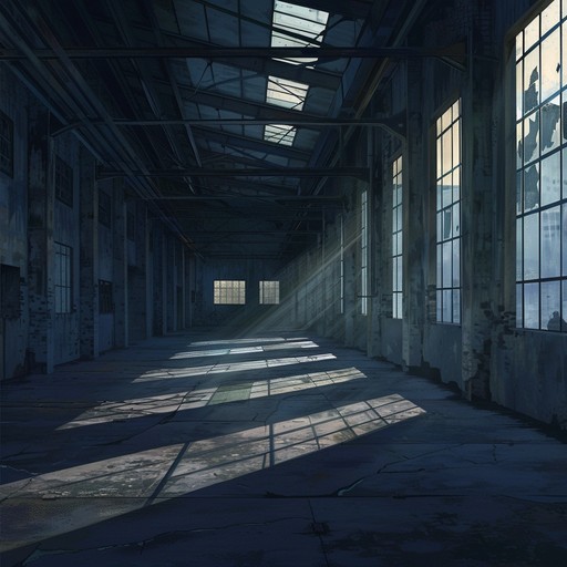 A haunting industrial rock piece characterized by echoing guitar riffs and mechanical beats. Each note reverberates like a forgotten memory in an abandoned factory, blending raw instrumentation with the yearning for lost connections and unfulfilled desires.