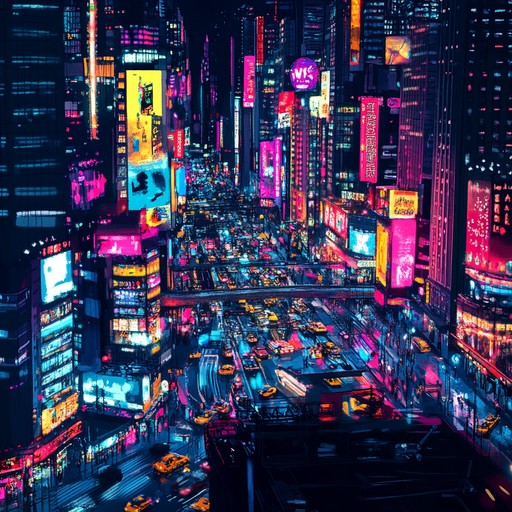 An upbeat track blending dynamic rhythms and melodies that reflect the hustle and bustle of urban life, evoking the vibrancy and energy of city nights.