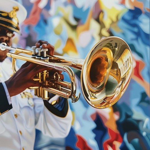 Experience an exhilarating military march with vivid brass sections, vigorous percussion, and lively rhythms. This piece brings the essence of a ceremonial parade, filled with pride and jubilant energy, evoking an atmosphere of triumphant celebration and spirited camaraderie.