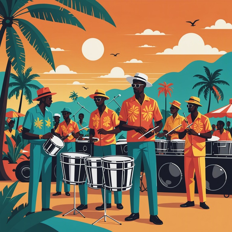 Channeling the energy of a beachside protest under the hot sun, this track combines lively calypso rhythms with fiery motifs representing the spirit of resistance and strength found in caribbean musical heritage.