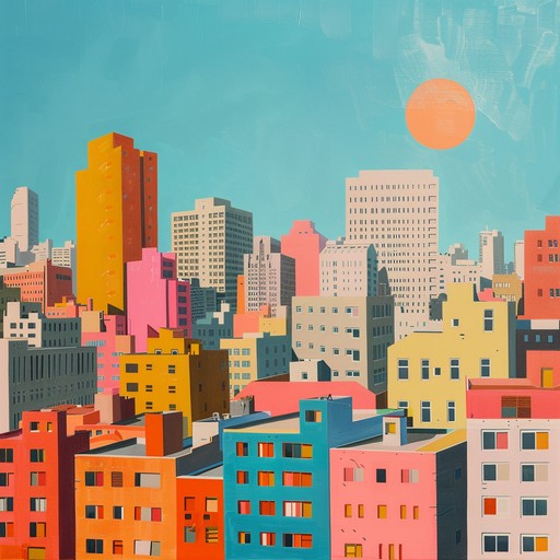 A cheerful journey through bustling city streets. Lively beats infused with bright melodies and eclectic sounds create a vibrant trip hop track that exudes positivity and urban charm. Ideal for evoking a carefree, sunny, and upbeat atmosphere.