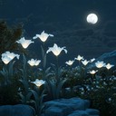 delicate notes float within a nocturnal blossoming garden.