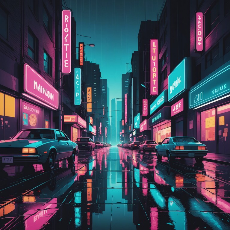 Immerse yourself in a vibrant city teeming with energy, the soundtrack dynamically evolving to mirror a night in a bustling cybernetic town, echoing themes of adventure and high spirited times