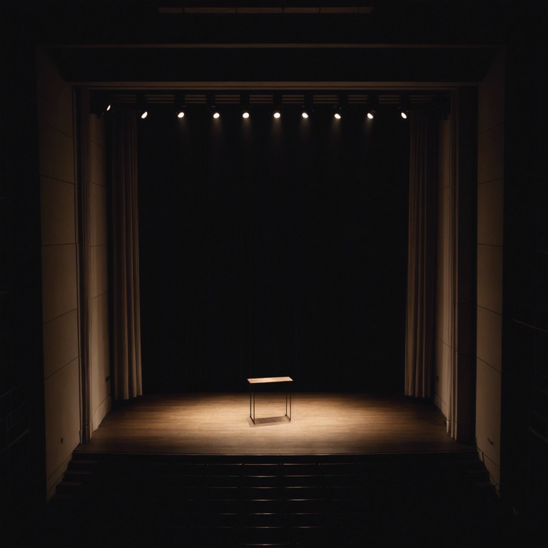 Imagine an old theater, long abandoned, where the faint echoes of past performances still linger in the air. A solitary piano plays, each note resonating with the memories of drama once witnessed by the silent walls around. The music explores the haunting beauty of abandonment and the evocative power of silence, telling a story of time's passage through sound.