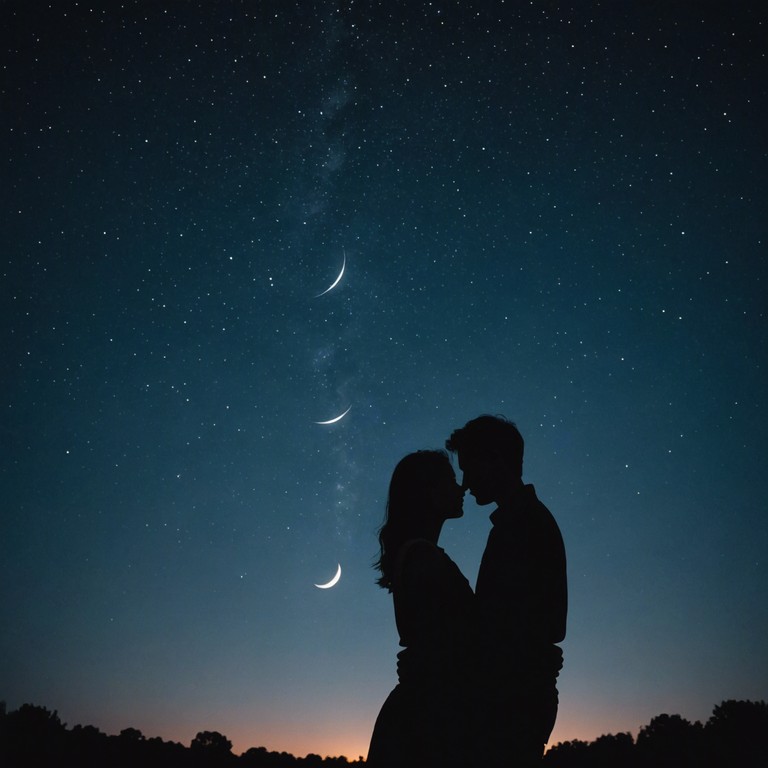 This track weaves a tapestry of sultry tones and gentle crescendos, reminiscent of secretive, moonlit rendezvous. Subtle, smooth, and undulating, it speaks to the whispers of the night between lovers. The song uses a sensuous saxophone to deliver its melody, drifting into a realm where romance meets the calm of night.