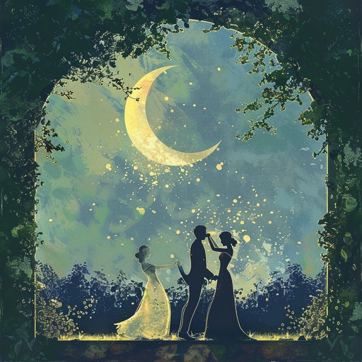 A gentle and tender instrumental waltz that evokes nostalgic and heartfelt evening dance moments in a moonlit garden, with soft strings and delicate piano melodies swirling in harmonious rhythms.