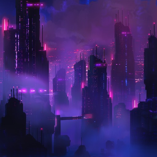 This track merges dark, spooky beats with shimmering, eerie synth lines, creating a haunting atmosphere. Perfect for evoking a futuristic, dystopian cityscape at night, with pulsating rhythms and an ominous vibe.