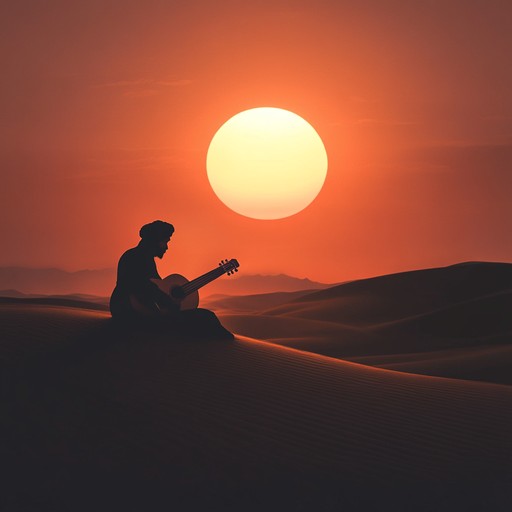 An empowering oud driven instrumental capturing the bold essence of middle eastern courage and resilience, evoking images of a warrior's journey across vast deserts.