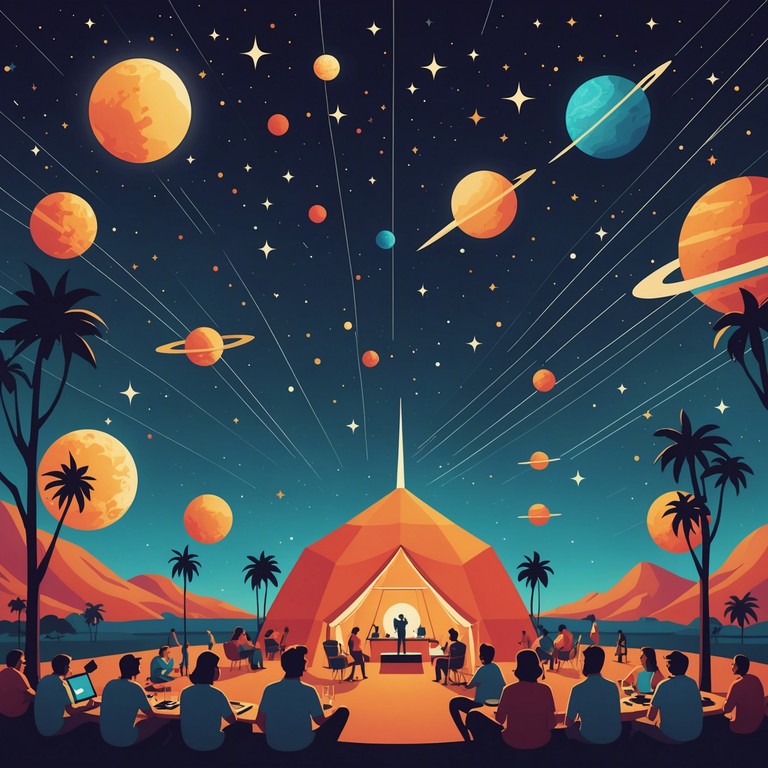 Dive into an uplifting cumbia track that brilliantly integrates electronic elements, creating a multidimensional fusion that reflects the beauty and mystery of the cosmos. Travel from starlit skies to vibrant latin festivals, all within one song.