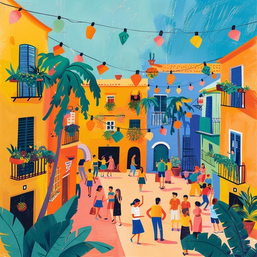 An energetic mambo instrumental filled with rhythmic and spirited brass and percussion, creating a festive atmosphere perfect for tropical beach dances and lively summer scenes.