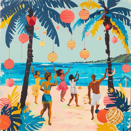 Experience the vibrant energy of a beachside fiesta under a moonlit sky with this exotic mambo track, characterized by its vivid percussion and lively brass arrangements.