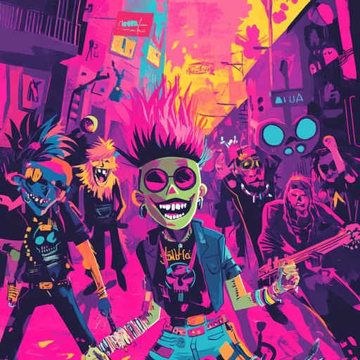 An energetic punk track that captures the essence of youthful rebellion and playful vibes. Featuring driving guitars and fast paced rhythms, it creates a lively atmosphere perfect for carefree celebrations.