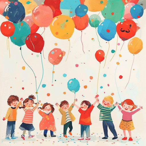 A cheerful melody filled with bouncy rhythms and playful tunes, celebrating the joy of a child's birthday. The melody features lighthearted, catchy phrases that capture the excitement and innocence of childhood, making it a perfect celebratory tune