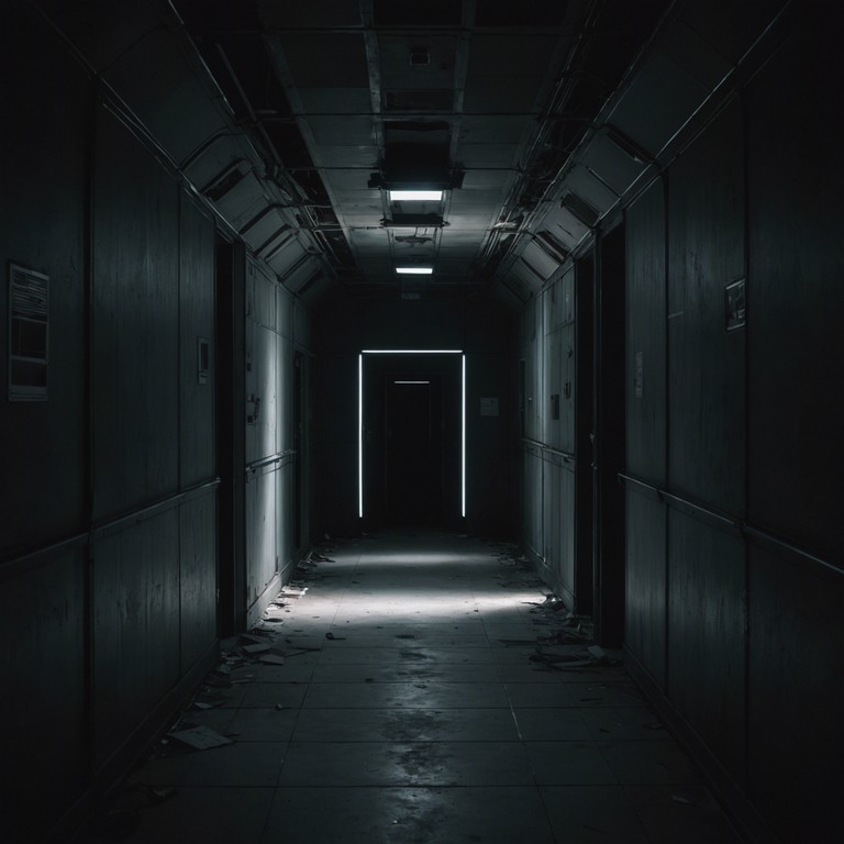 An instrumental track that encapsulates the eerie solitude of a long abandoned space station, with reverberating echoes and distant, unsettling whispers creating an immersive atmosphere