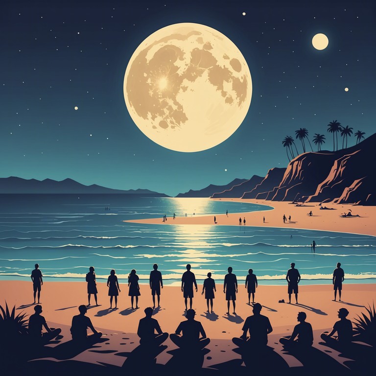 Envision an evening where the calm ocean meets energetic dance rock grooves on a beach party. The track starts with the gentle sounds of waves and a soothing guitar, escalating into an upbeat rhythm that makes you want to dance by the sea.