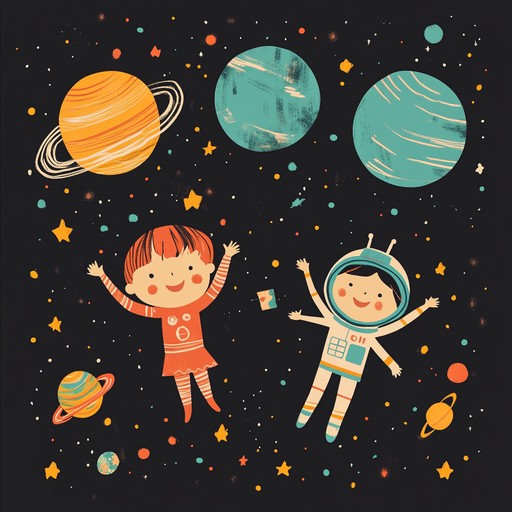 An energetic and playful instrumental track that takes children on a joyful journey through the galaxy, combining synth based futuristic sounds with catchy melodies and rhythms to spark imagination and wonder.