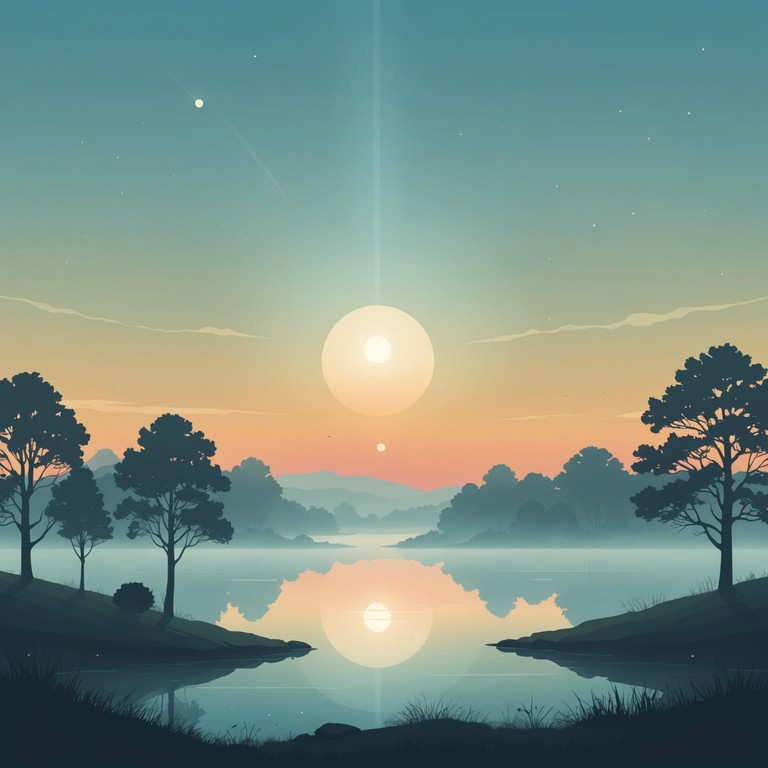 An alternative approach focusing similarly on creating a joyful, uplifting tune paired with the mystical and airy quality of ethereal wave. This version emphasizes more on the echo like effects to enhance the feel of spaciousness and serenity.