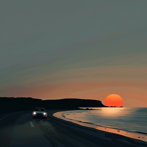 A mellow, smooth track combining the relaxing elements of jazz and garage music, perfect for a serene drive at sunset, offering warm and reflective moments