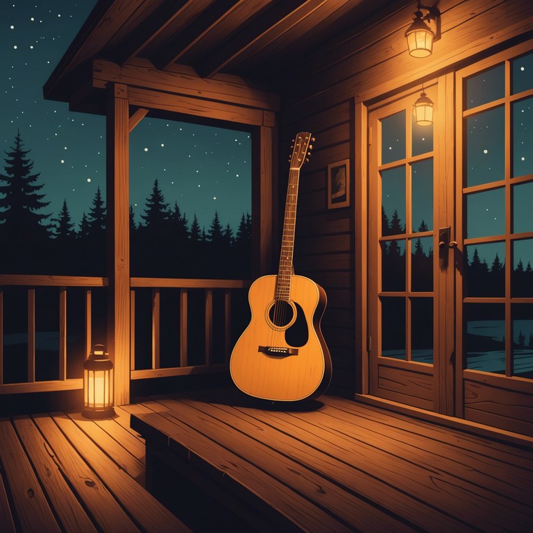 Imagine sitting on a wooden porch swing, feeling the gentle night air, while soft guitar melodies blend with the whispers of the night, creating a heartfelt and serene musical experience.