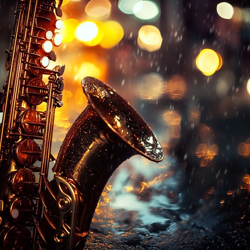 As the city sleeps, enveloped by the serene sound of rainfall, a lone saxophone crafts a night time narrative of reflection and sorrow. It's a haunting musical journey through the deepest hours of the evening, where every slow note resonates with the quiet solitude of the sleeping city, wrapped in its own dreams and darkness.