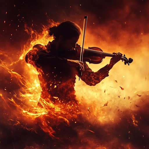 Immerse in an exhilarating theatrical song showcasing fiery, dramatic crescendos and thrilling orchestral sweeps. The dynamic transitions and intense musical dialogue between orchestral sections create an edge of the seat experience. Perfect for dramatizing epic stage scenes or action packed showdowns